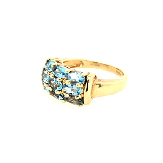 Pre Owned 9ct Aqua Marine Ring ZU60